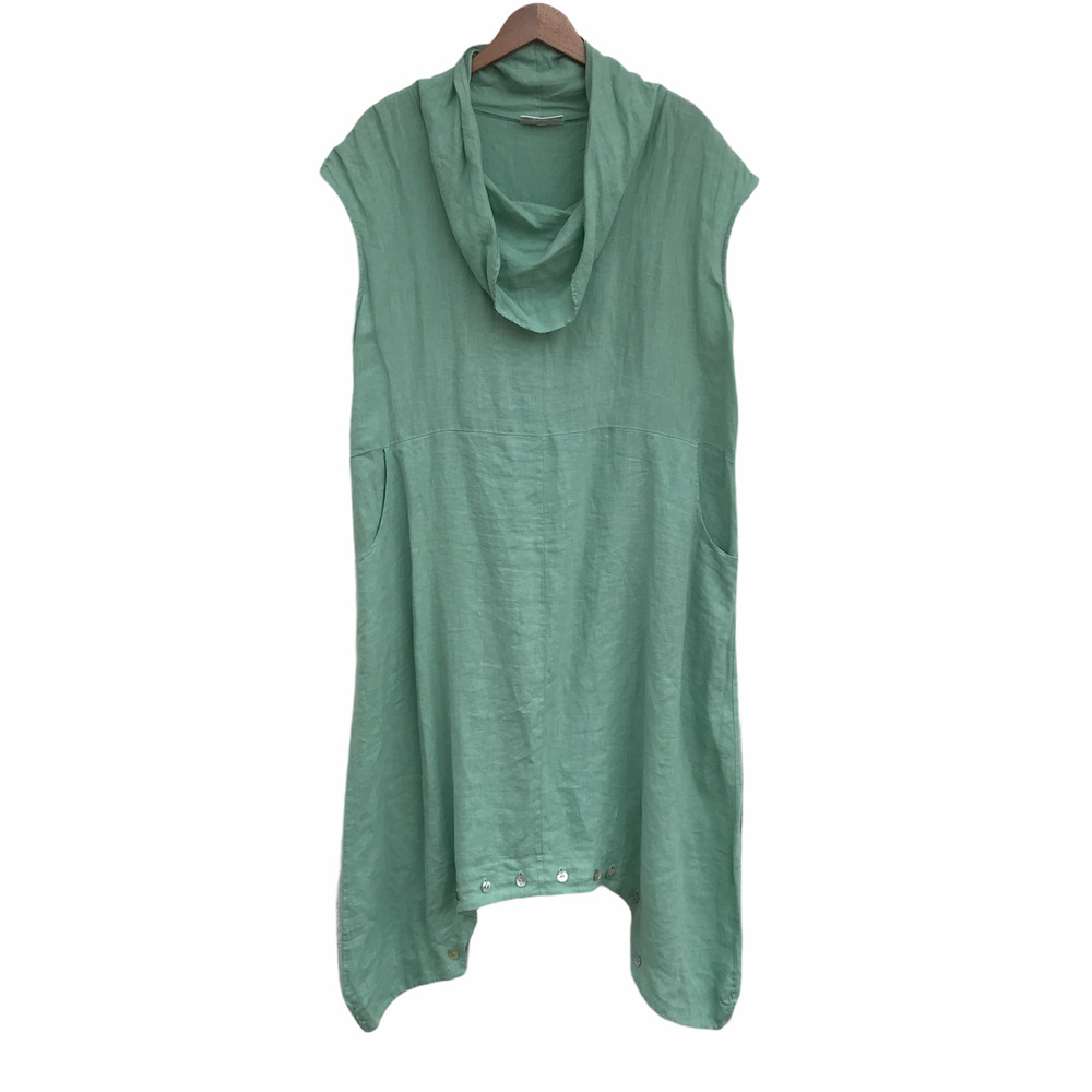 bryn Walker Mint Green Linen Cowl Neck Jumpsuit